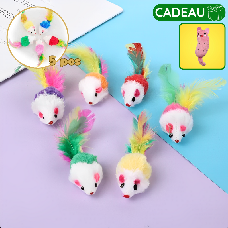 Lot de Souris en Peluche avec Plumes – Moussy™