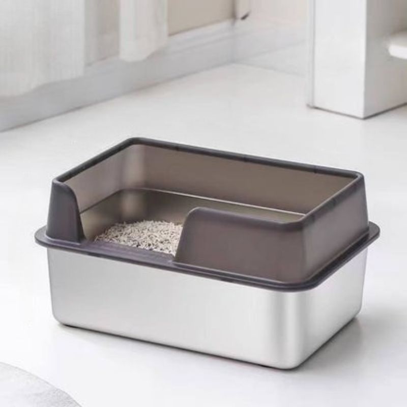 Litière chat inox noir – design hygiénique pour chats d’intérieur