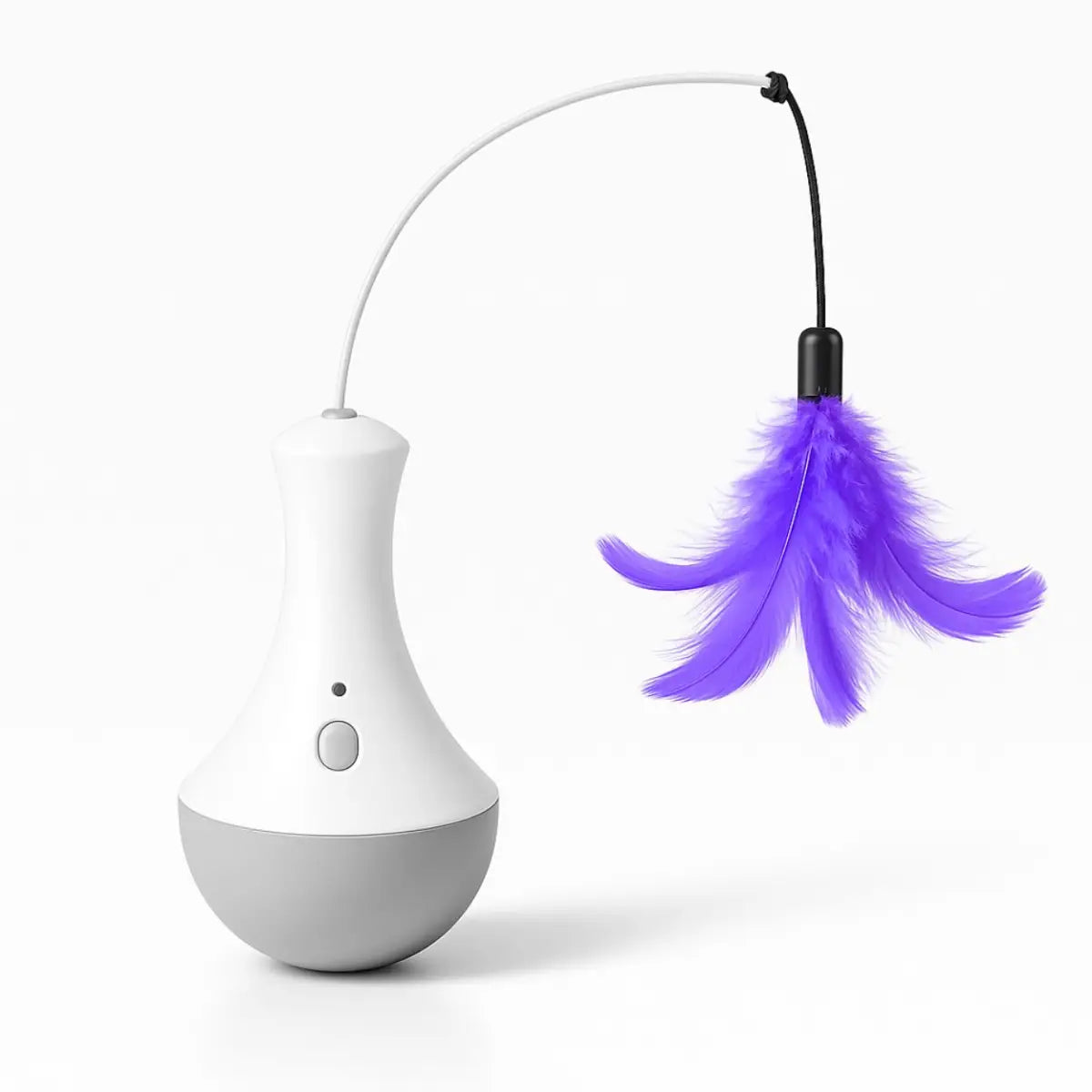jouet pour chat interactif GyroChat avec plumes violettes pour divertir les félins.