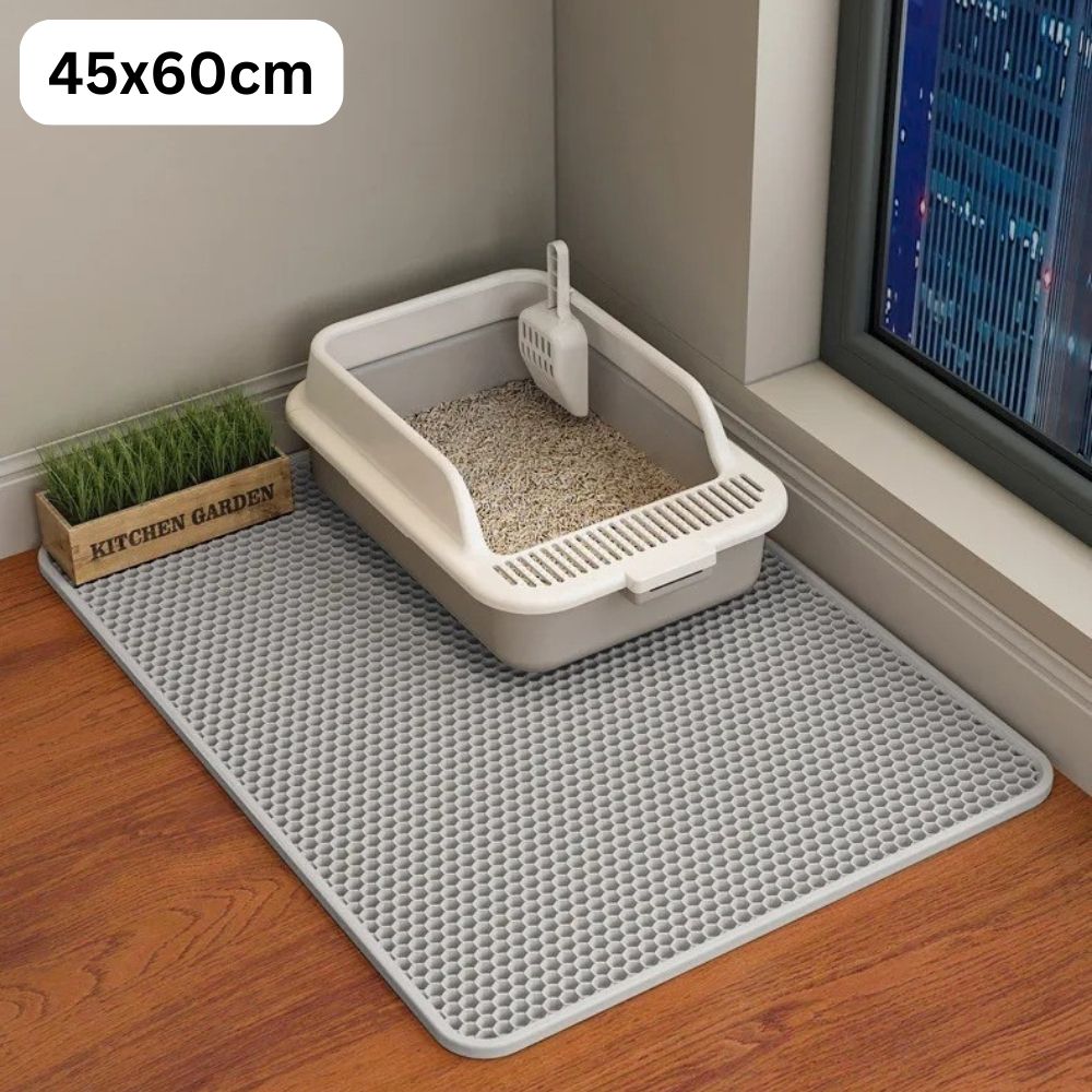litière chat tapis absorbant taille L 60x45 cm avec bac à litière
