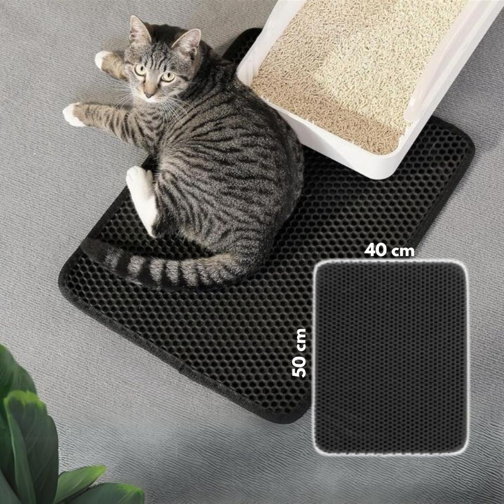 litière chat tapis absorbant taille M 50x40 cm avec bac à litière