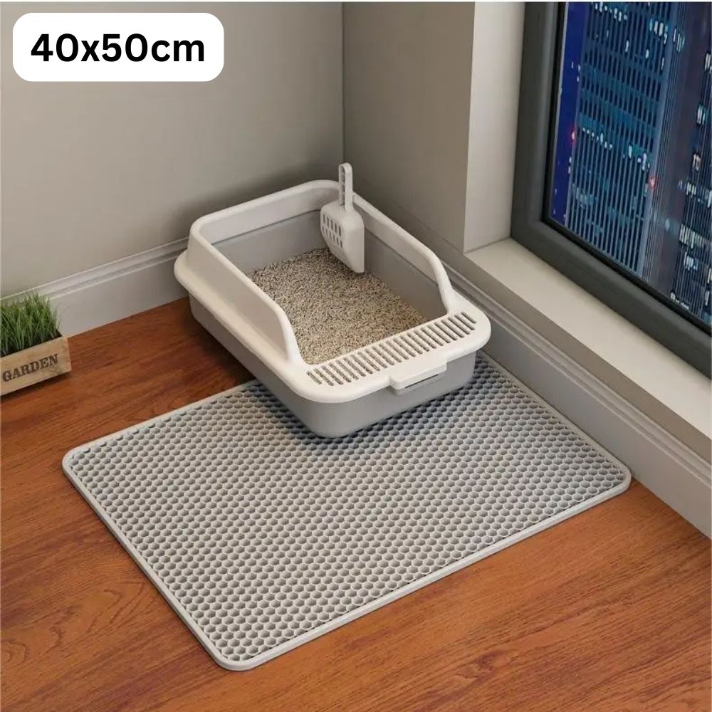 litière chat tapis absorbant taille M 50x40 cm avec bac à litière