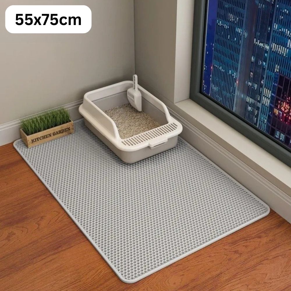 litière chat tapis absorbant taille XL 75x55 cm avec bac à litière