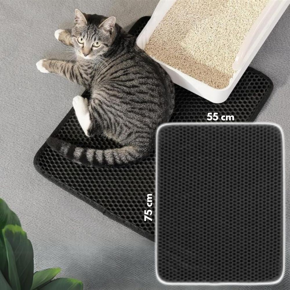 litière chat tapis xxl 75x55 cm pour sol propre autour de la litière