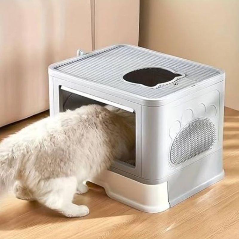 Litière chat avec tiroir coulissant pour un nettoyage facile et hygiénique