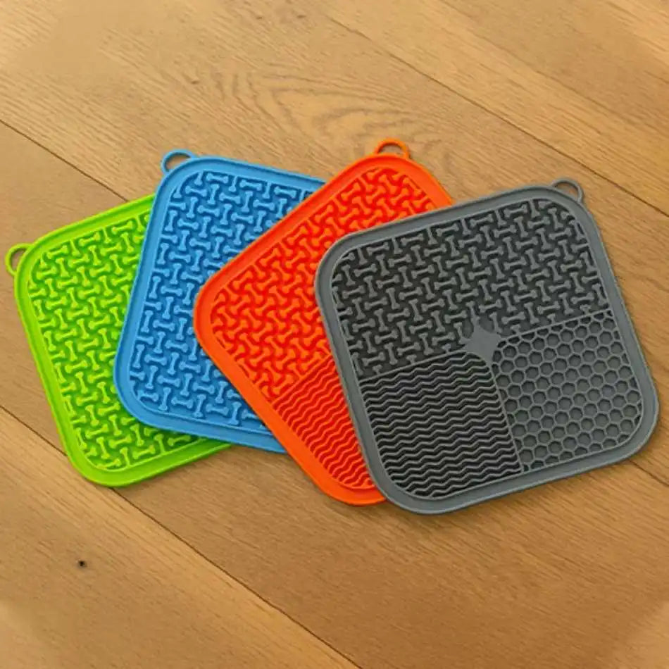 tapis de lechage pour chat multi-textures anti-glouton, set de couleurs, silicone alimentaire