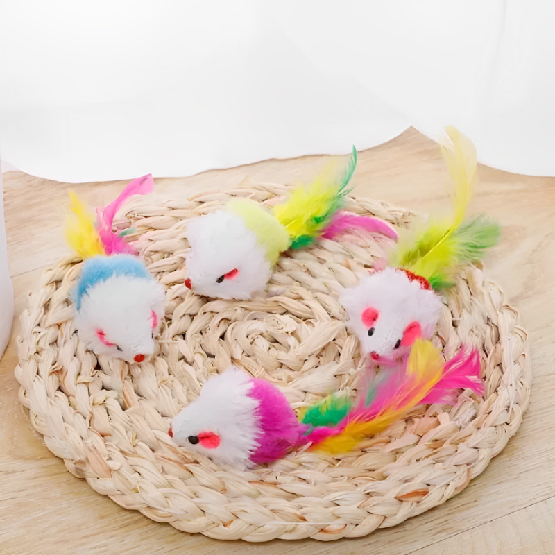 Lot de  Souris en Peluche avec Plumes – Moussy™