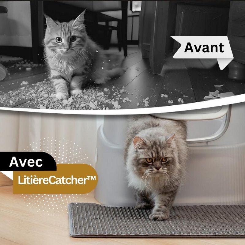 LitièreCatcher™ - Tapis Attrape-Litière Innovant pour Chats