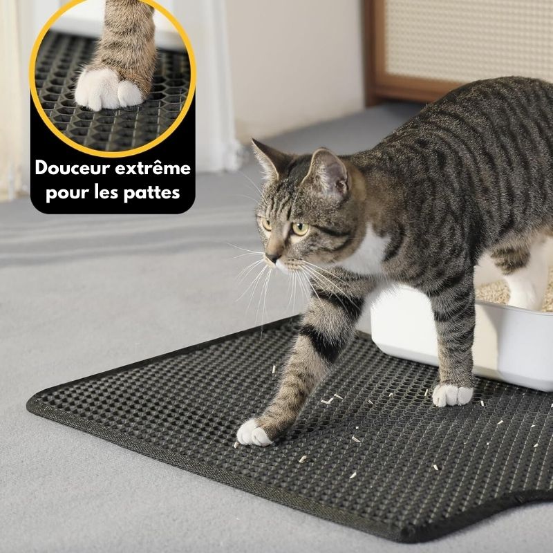 LitièreCatcher™ - Tapis Attrape-Litière Innovant pour Chats