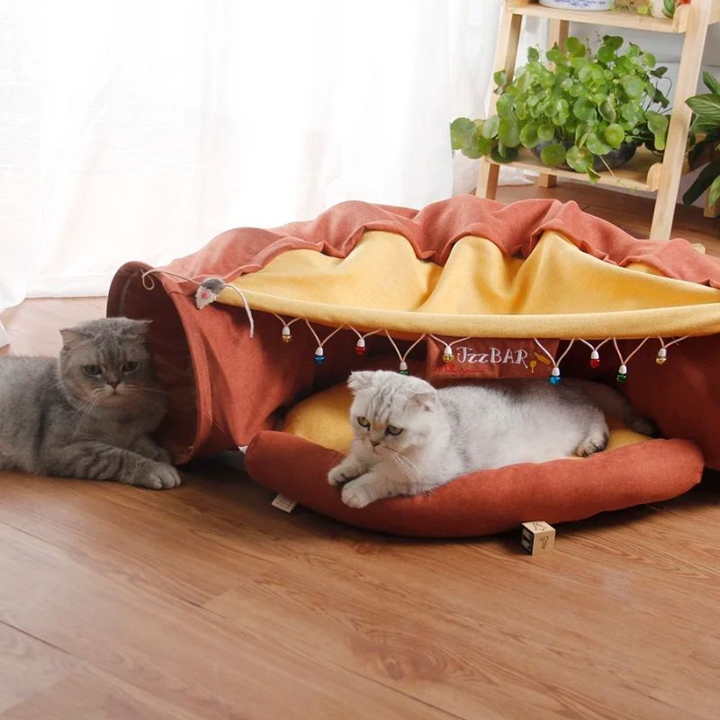 CozeTunnel™ - Tunnel Douillet et Lit Enveloppant pour Chats