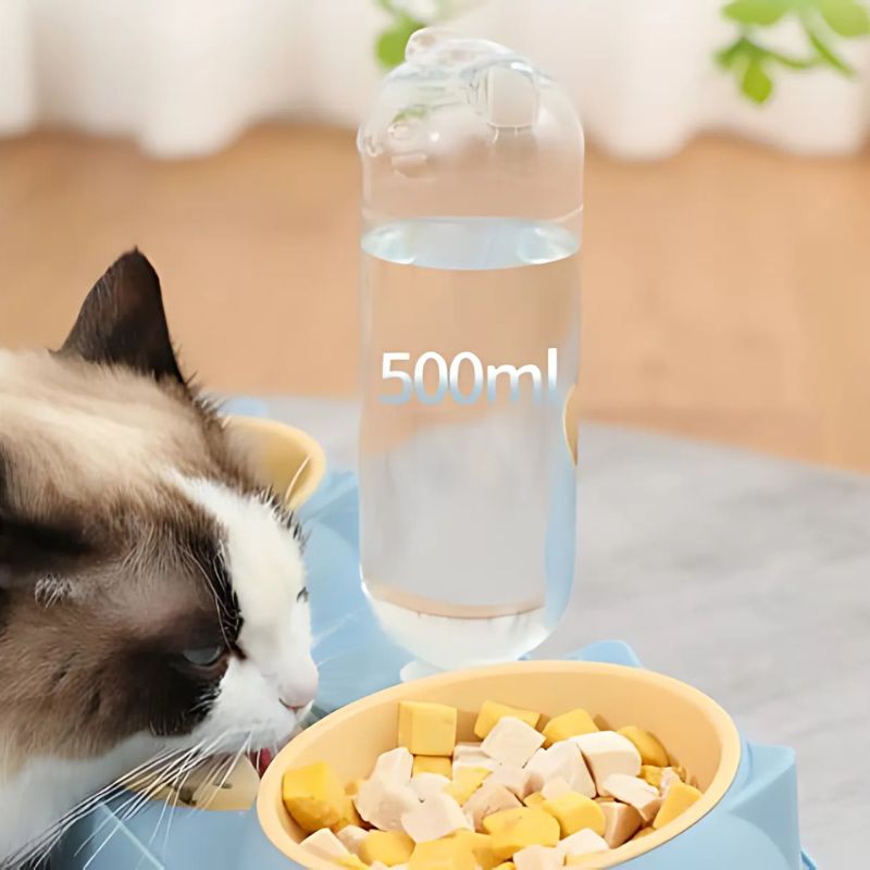 AquaMiaou™ - Distributeur d'Eau et de Nourriture 3-en-1 pour Chat