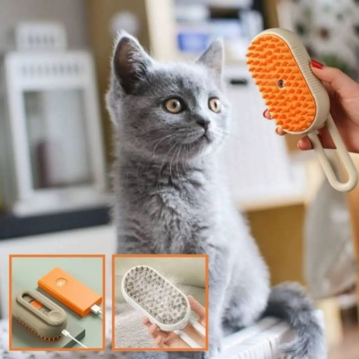 brosse à chat innovante pour un toilettage facile et sans effort - gros plan