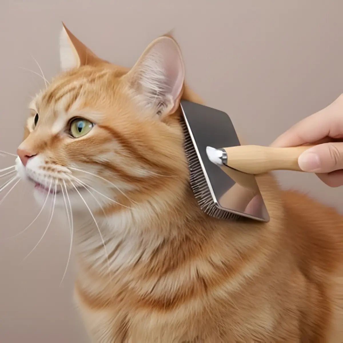 Brosse chat poil long idéale pour un toilettage doux et efficace.