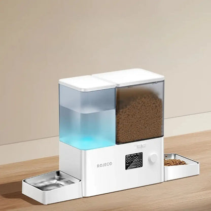 distributeur de croquettes pour chat avec design moderne et compartiment transparent - intérieur moderne