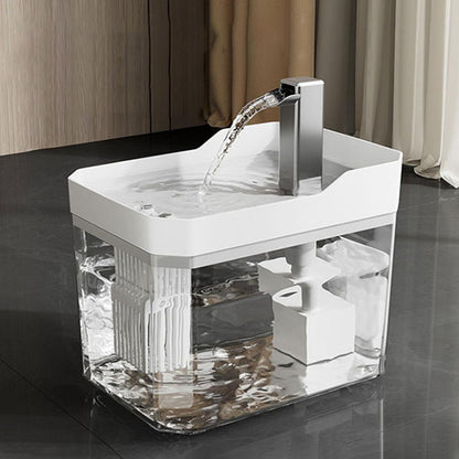 fontaine à eau pour chat grande capacité blanche, entretien facile et anti-éclaboussures