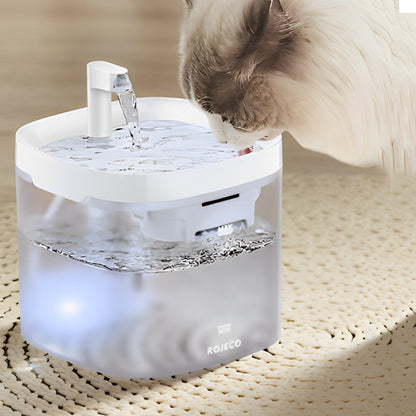 fontaine à eau pour chat avec veilleuse LED niveau d’eau visible