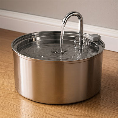 fontaine à eau pour chat inox 304 silencieuse 3,2 L avec jet en arc