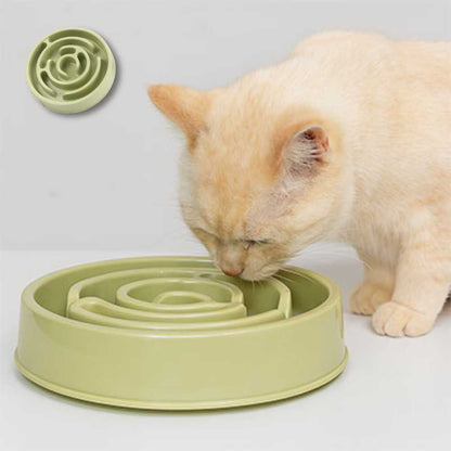 Gamelle anti glouton chat CroqLento™ verte design labyrinthe pour repas lents