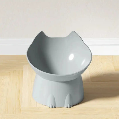 gamelle chat surélevée grise – style minimaliste facile à nettoyer