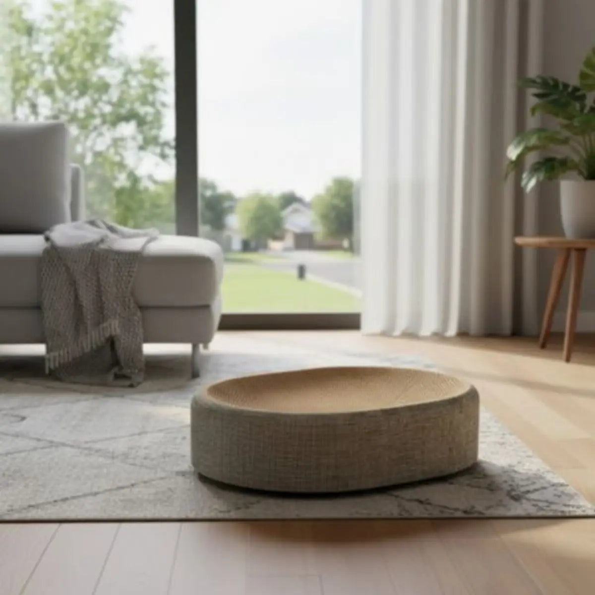griffoir chat carton OvaLounge design élégant pour intérieur moderne - vue de dessus