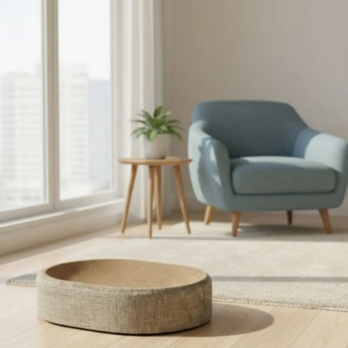griffoir chat carton OvaLounge design élégant pour intérieur moderne - fond neutre