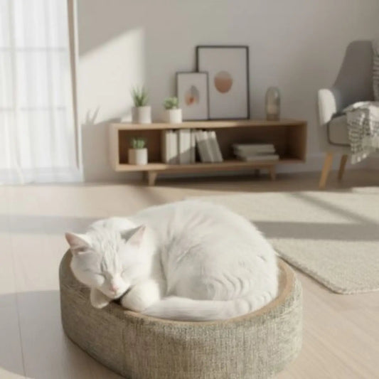 Griffoir chat carton OvaLounge design élégant pour chat confortable et moderne