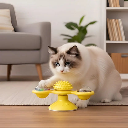 jouet chat interactif jaune avec design innovant pour divertir et stimuler votre félin