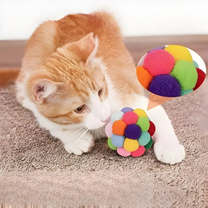 jouet pour chat avec balles arc-en-ciel colorées parfaites pour divertir votre animal