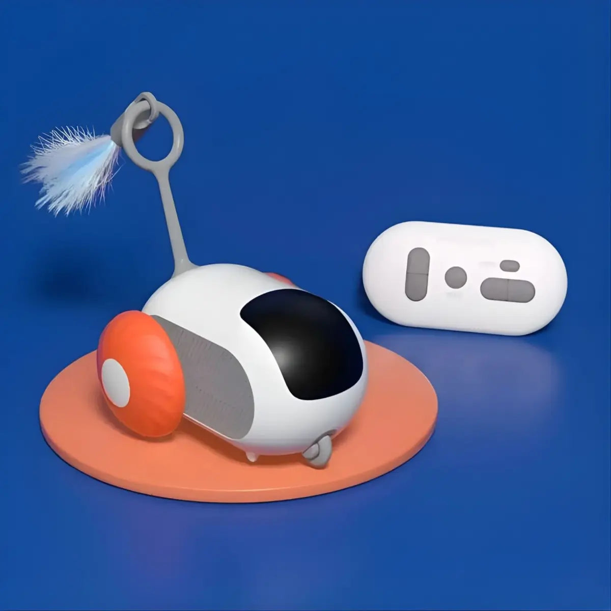Jouet pour chat FélinRunner™ avec télécommande et plume interactive.