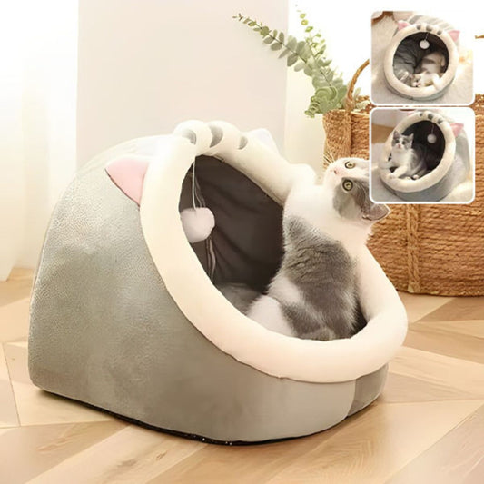 Lit pour chat en forme de lapin, ultra moelleux pour des siestes apaisées