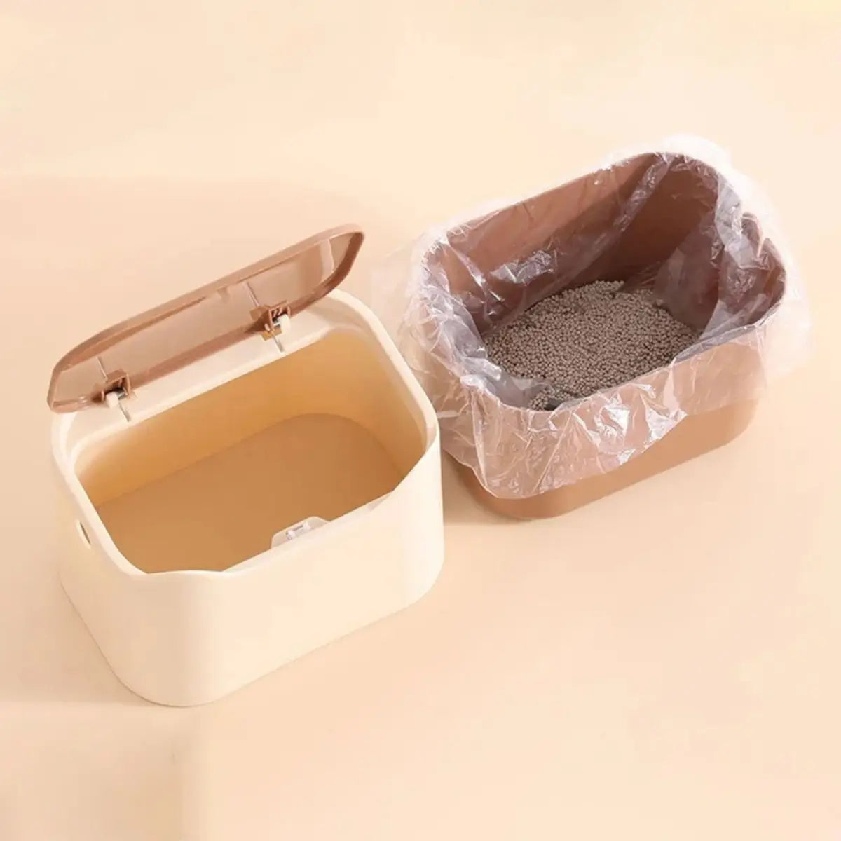litière pratique avec boîte de rangement pour un nettoyage facile