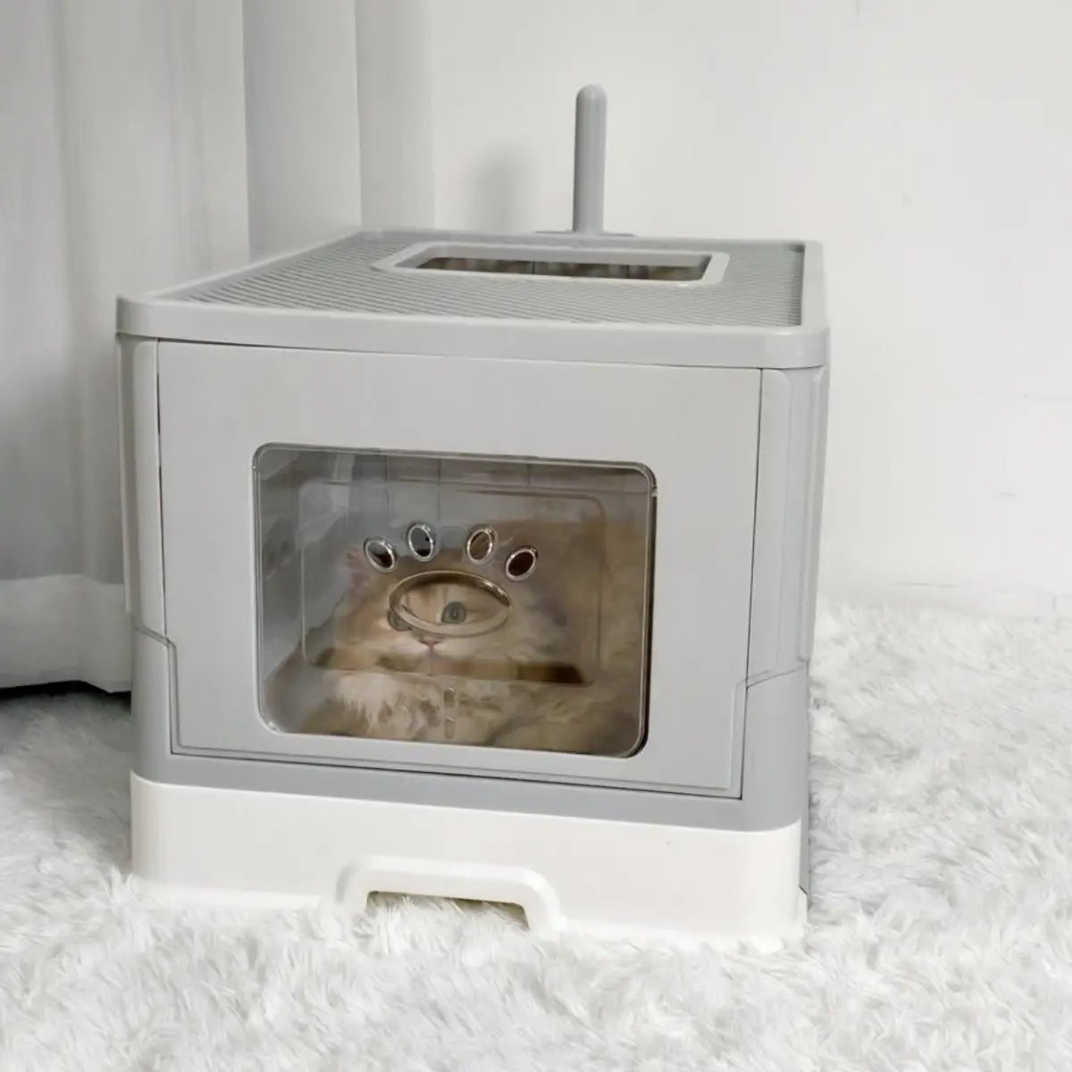 litiere fermée pour chat avec design moderne, idéale pour préserver la discrétion et le confort de votre animal.