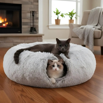 niche pour chat confortable en forme de tunnel, idéale pour le repos et la détente
