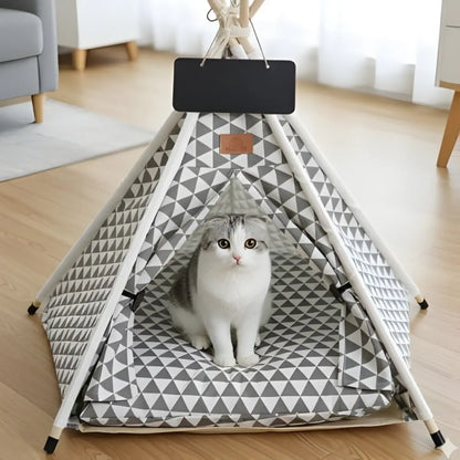 niche pour chat en forme de tipi déco, idéale pour le confort des chats