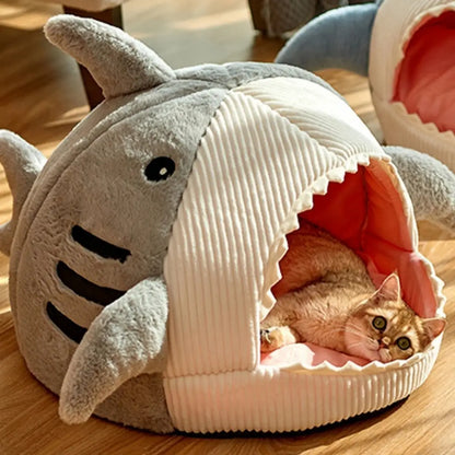 panier pour chat en forme de requin, confortable et original pour animaux. - intérieur moderne