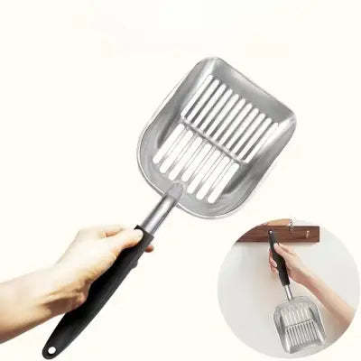 pelle a litiere pour chat en inox large avec poignée ergonomique