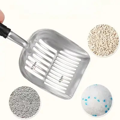 pelle a litiere pour chat en inox large idéale pour nettoyer facilement la litière