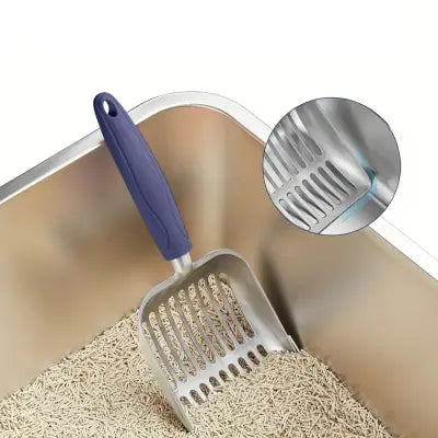 pelle a litiere pour chat en inox avec poignée ergonomique, idéale pour un nettoyage facile