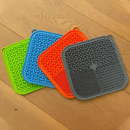 tapis de lechage pour chat multi-textures anti-glouton, set de couleurs, silicone alimentaire