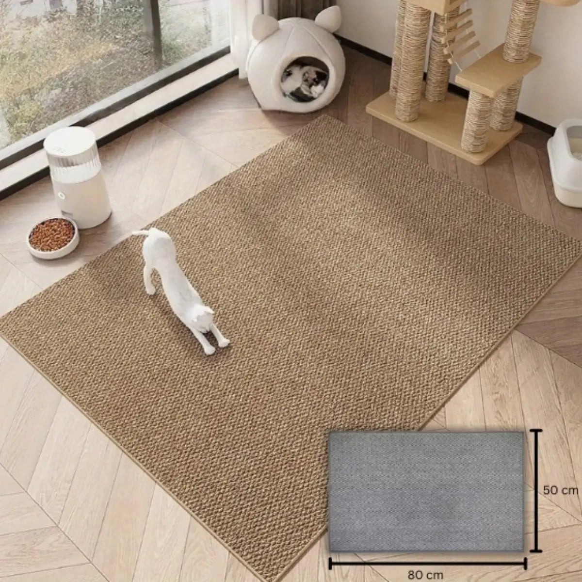 tapis griffoir chat en fibre durable, idéal pour protéger le sol et permettre à votre chat de jouer