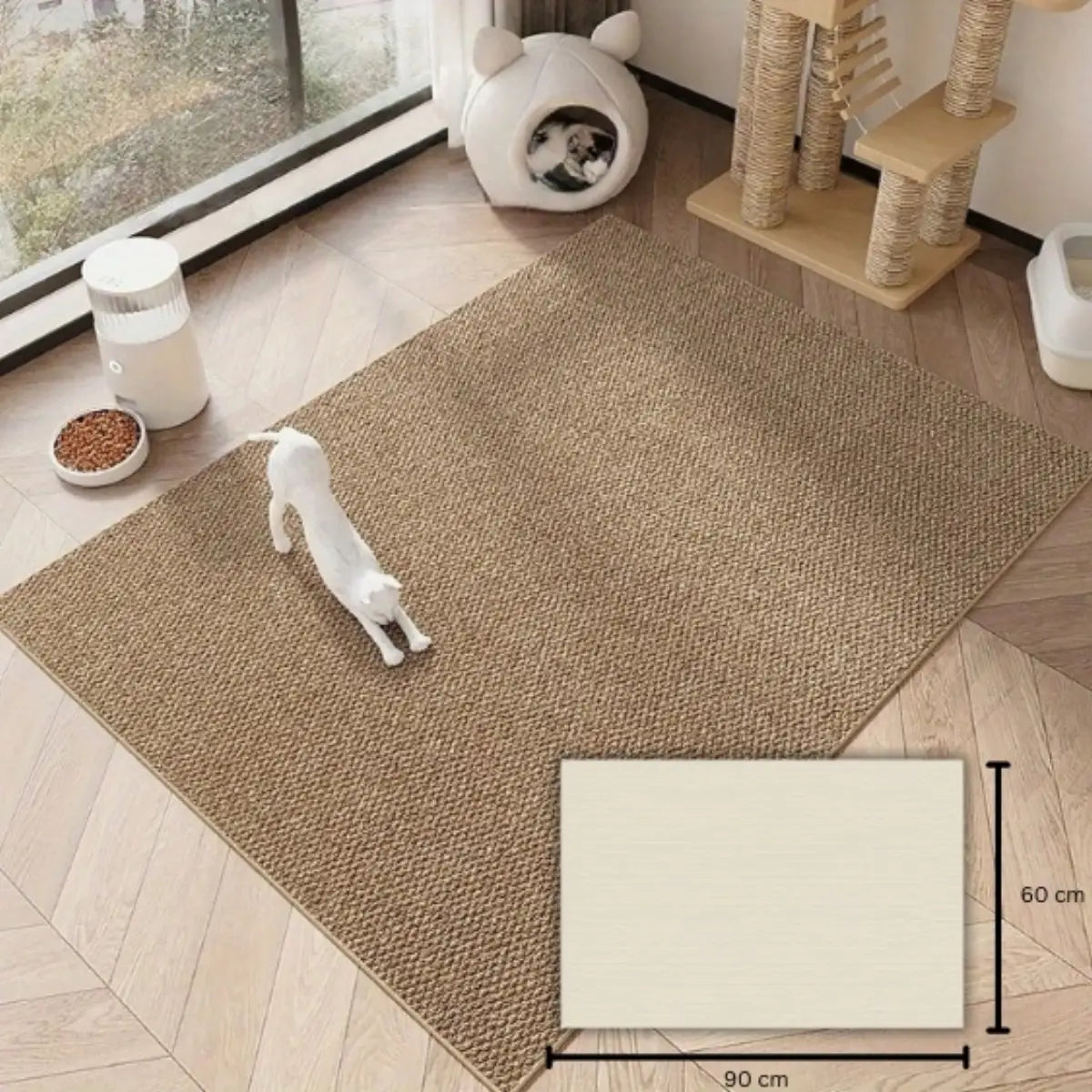 tapis griffoir chat en jute naturel pour protéger vos sols et amuser votre chat