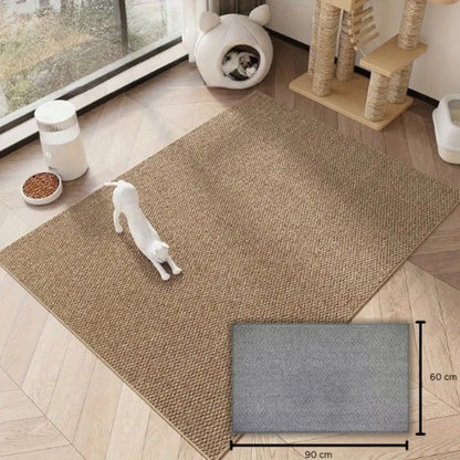 Tapis griffoir chat en fibre naturelle pour protéger le sol et offrir un espace de jeu idéal.